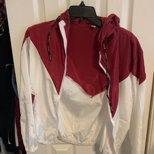 Windbreaker Maroon and White